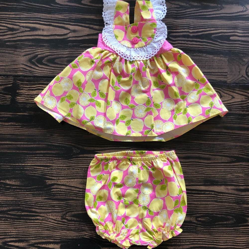 Lemon drop dress & matching bloomers